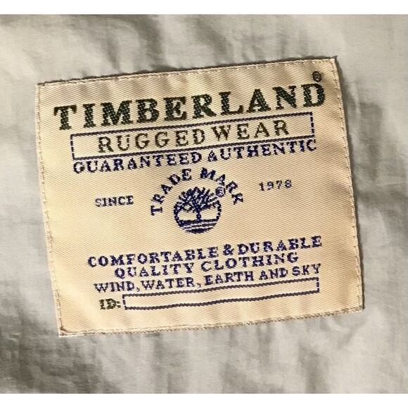 Vintage Timberland WeatherGear Windbreaker Mens Large‎ Tan Jacket 1996 - Picture 11 of 13